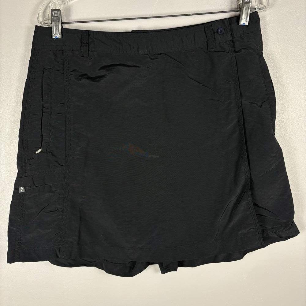 Sportif Women's 12 Black 100% Nylon Zip Pocket‎ Wrap Tennis Outdoor Shorts Skort